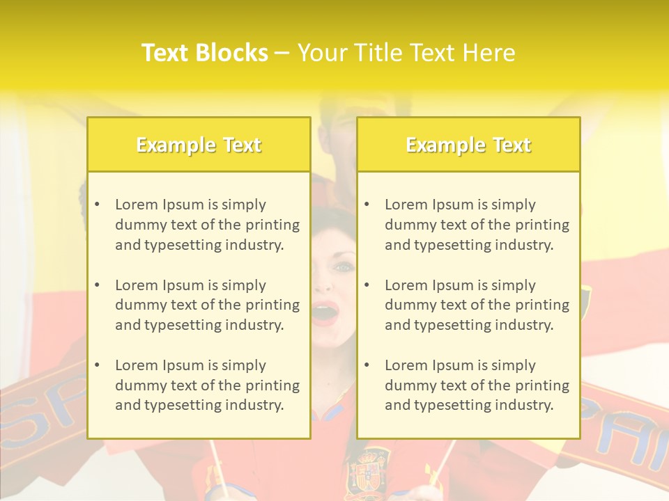 A Group Of People With Spanish Flags On Their Faces PowerPoint Template