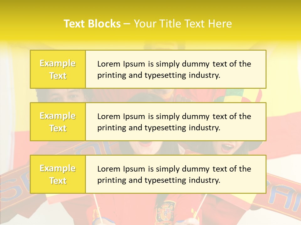 A Group Of People With Spanish Flags On Their Faces PowerPoint Template