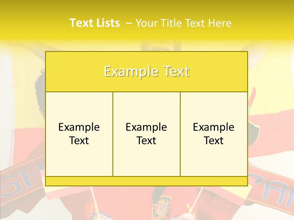 A Group Of People With Spanish Flags On Their Faces PowerPoint Template