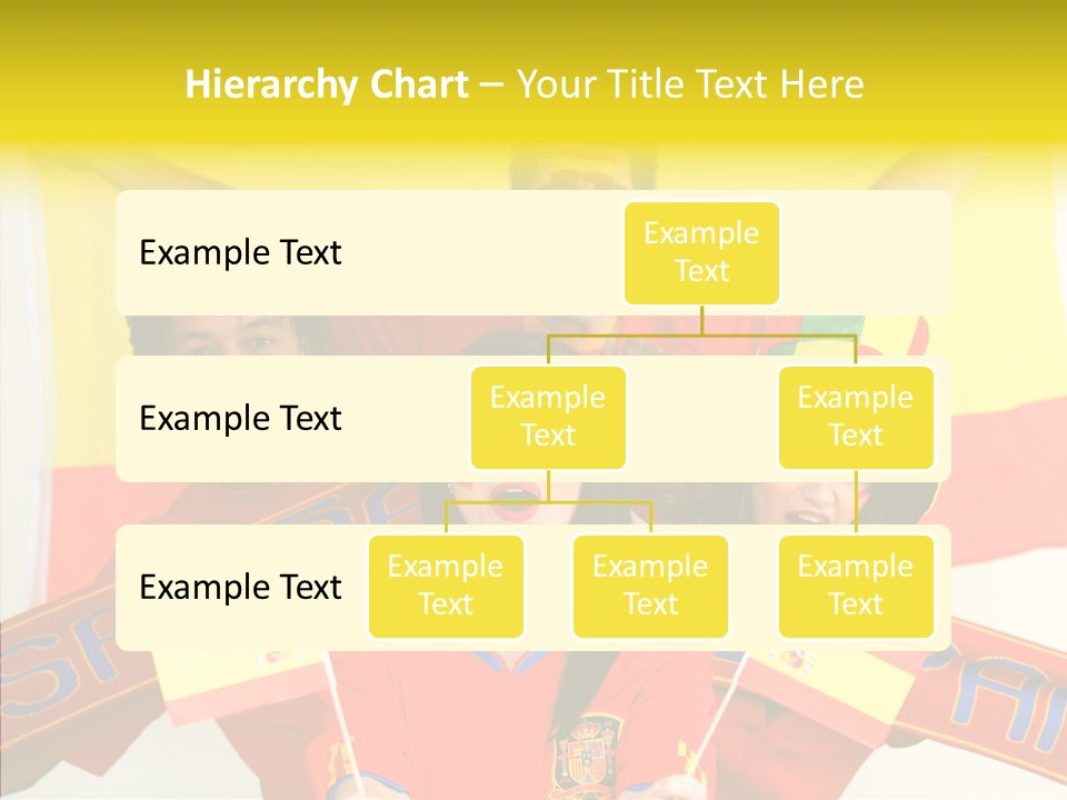 A Group Of People With Spanish Flags On Their Faces PowerPoint Template