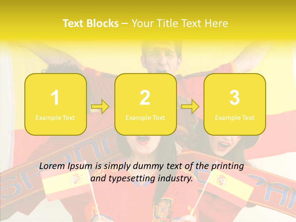 A Group Of People With Spanish Flags On Their Faces PowerPoint Template