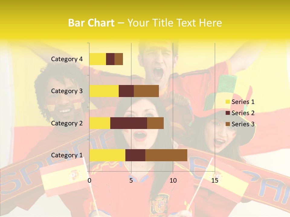 A Group Of People With Spanish Flags On Their Faces PowerPoint Template