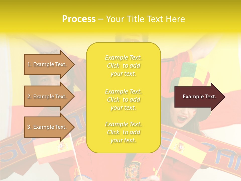 A Group Of People With Spanish Flags On Their Faces PowerPoint Template