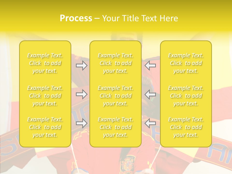 A Group Of People With Spanish Flags On Their Faces PowerPoint Template