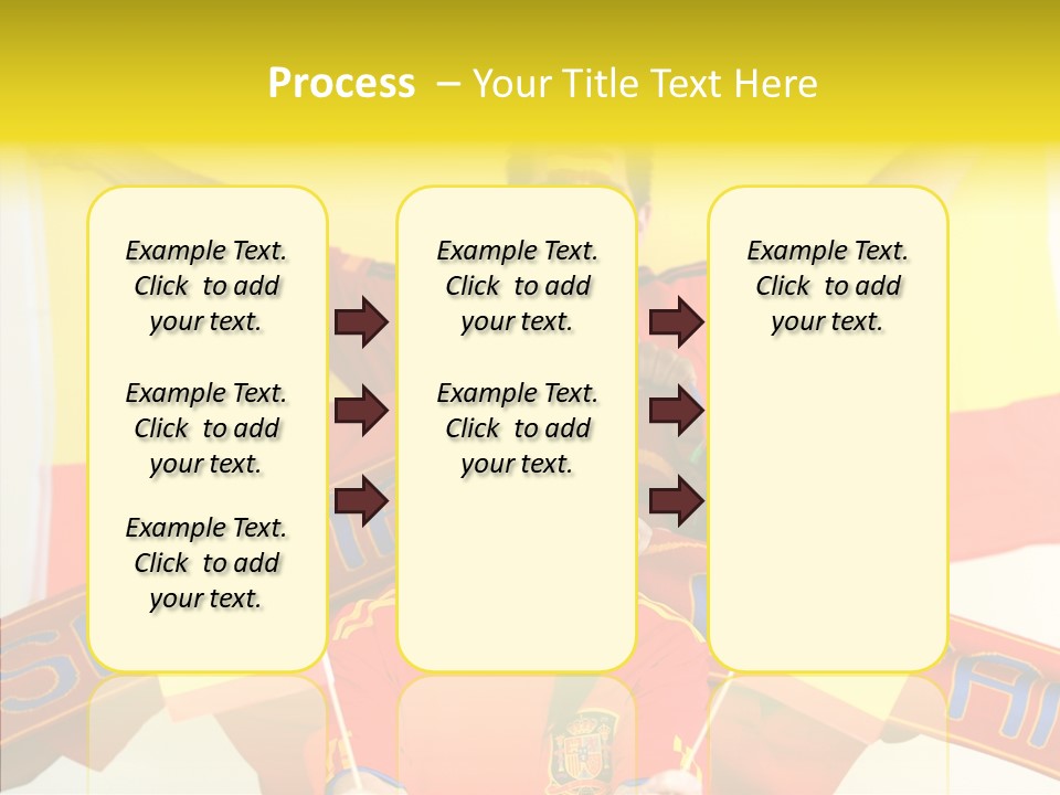 A Group Of People With Spanish Flags On Their Faces PowerPoint Template