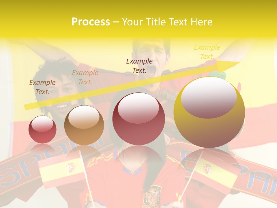 A Group Of People With Spanish Flags On Their Faces PowerPoint Template