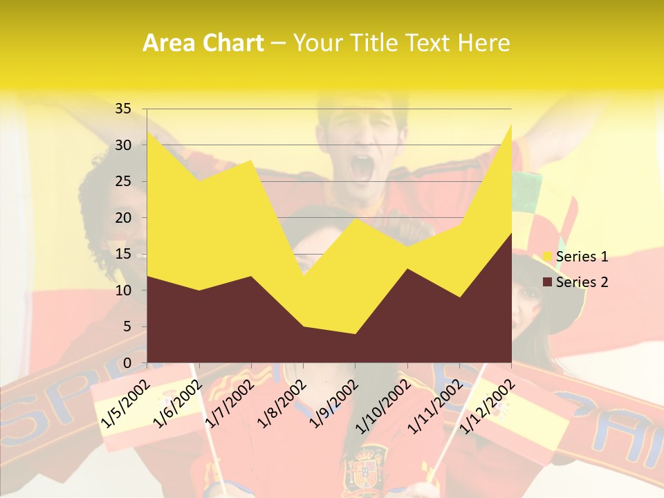A Group Of People With Spanish Flags On Their Faces PowerPoint Template