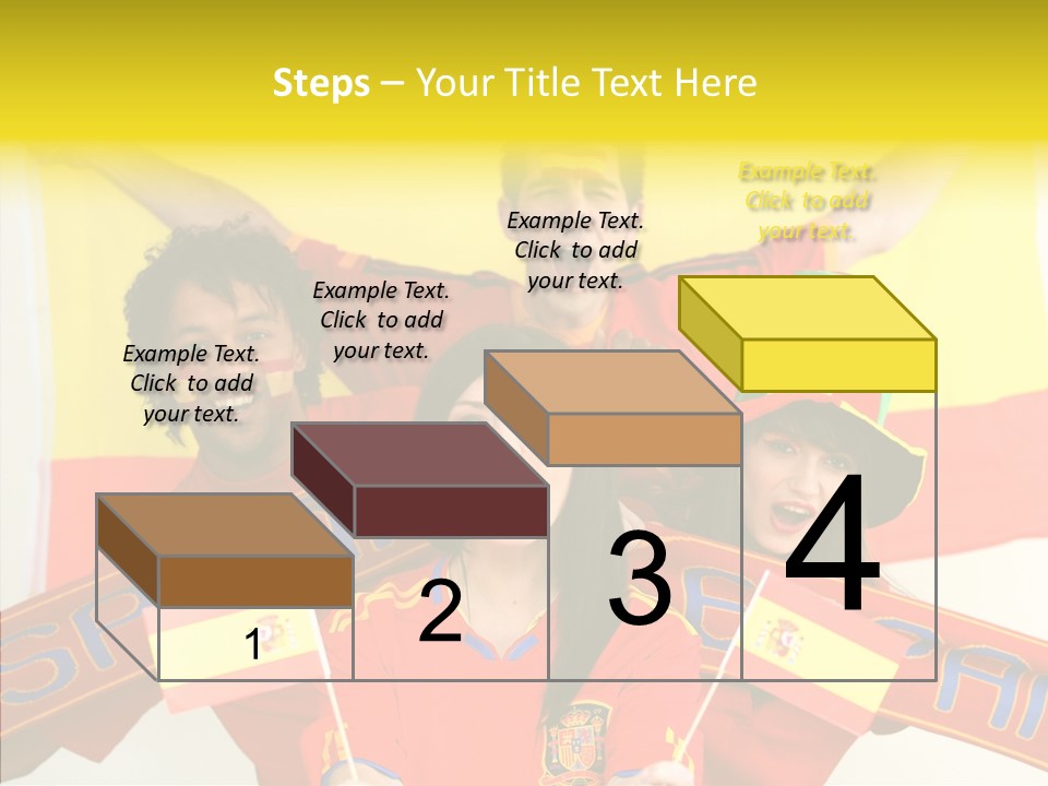 A Group Of People With Spanish Flags On Their Faces PowerPoint Template