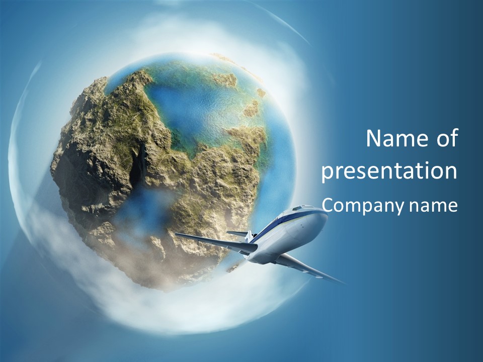 Flying Beach Environment PowerPoint Template