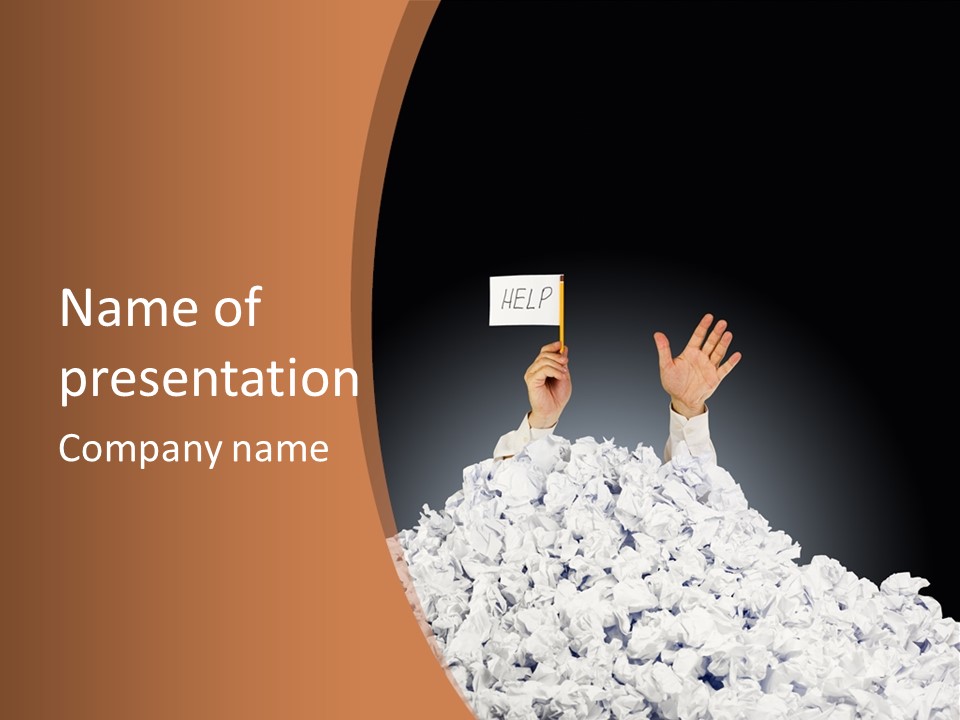 Holding Pile White PowerPoint Template