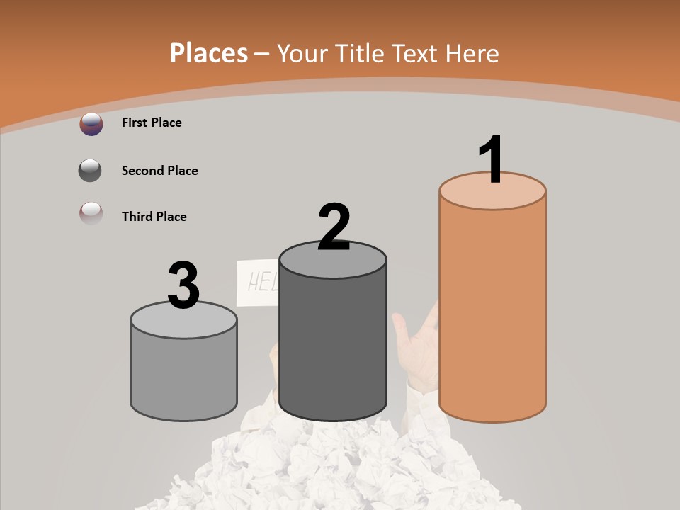 Holding Pile White PowerPoint Template