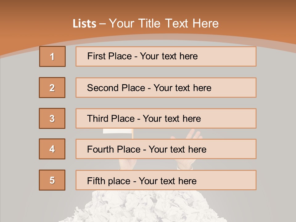 Holding Pile White PowerPoint Template