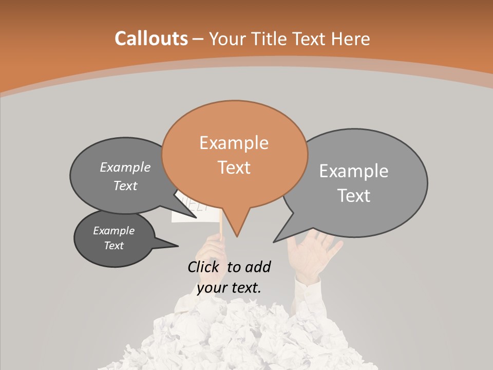 Holding Pile White PowerPoint Template
