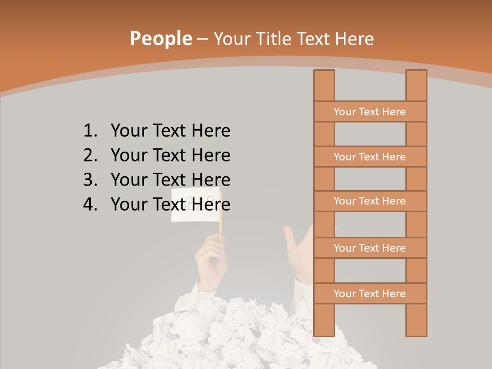 Holding Pile White PowerPoint Template