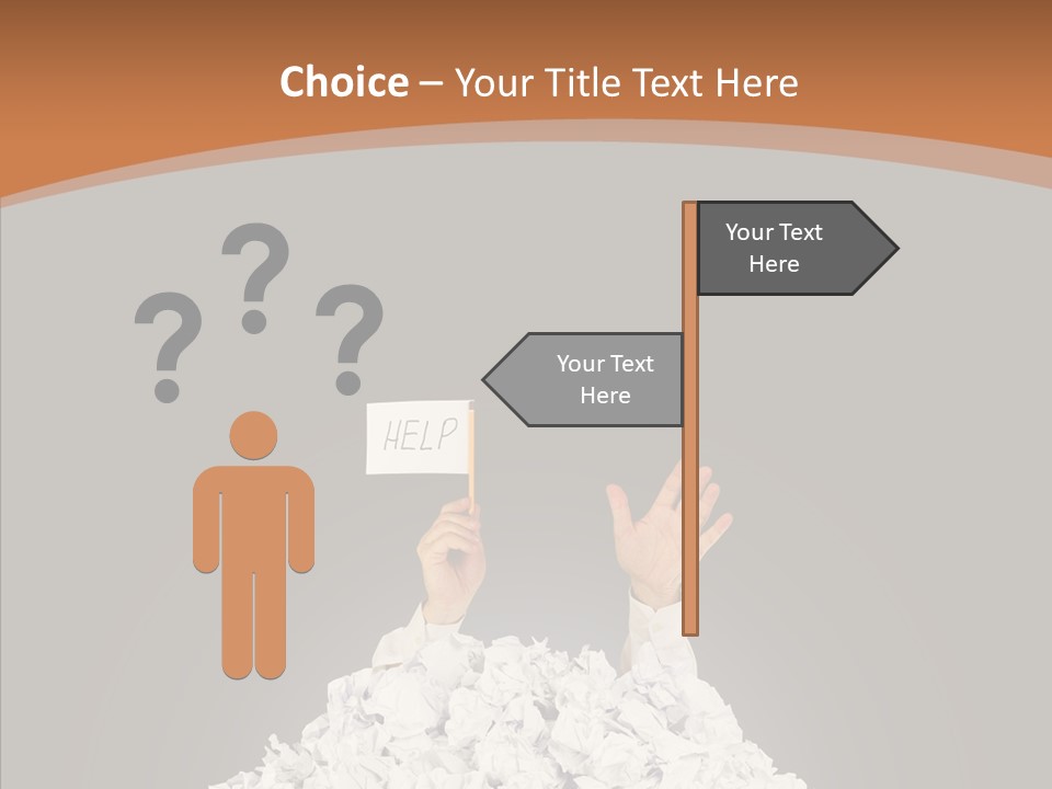 Holding Pile White PowerPoint Template