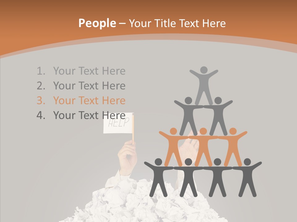 Holding Pile White PowerPoint Template