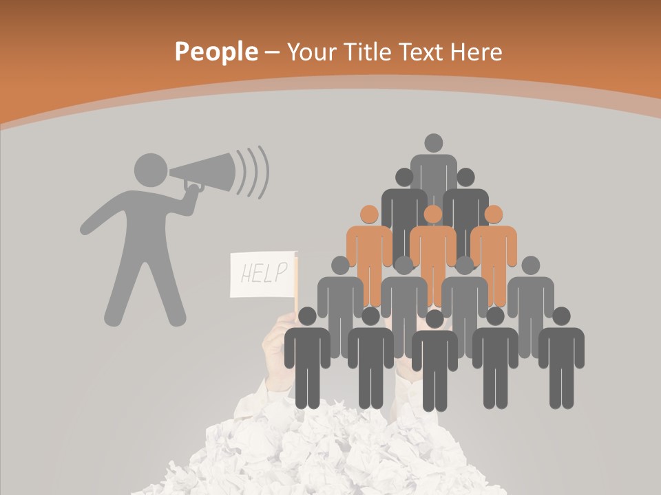 Holding Pile White PowerPoint Template