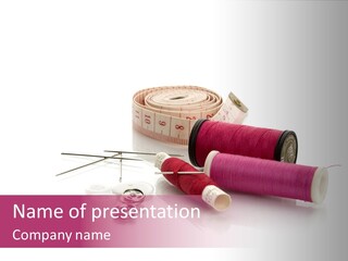 Fabric Pincushion Measuring PowerPoint Template