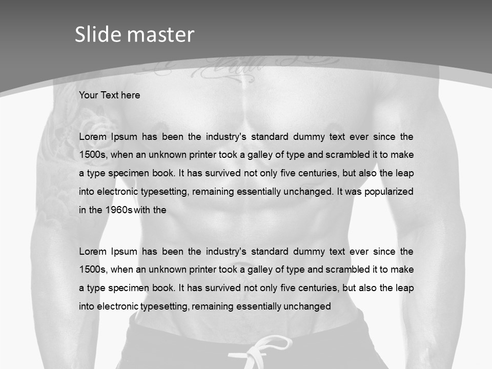 Waist Bodybuilder Muscle PowerPoint Template