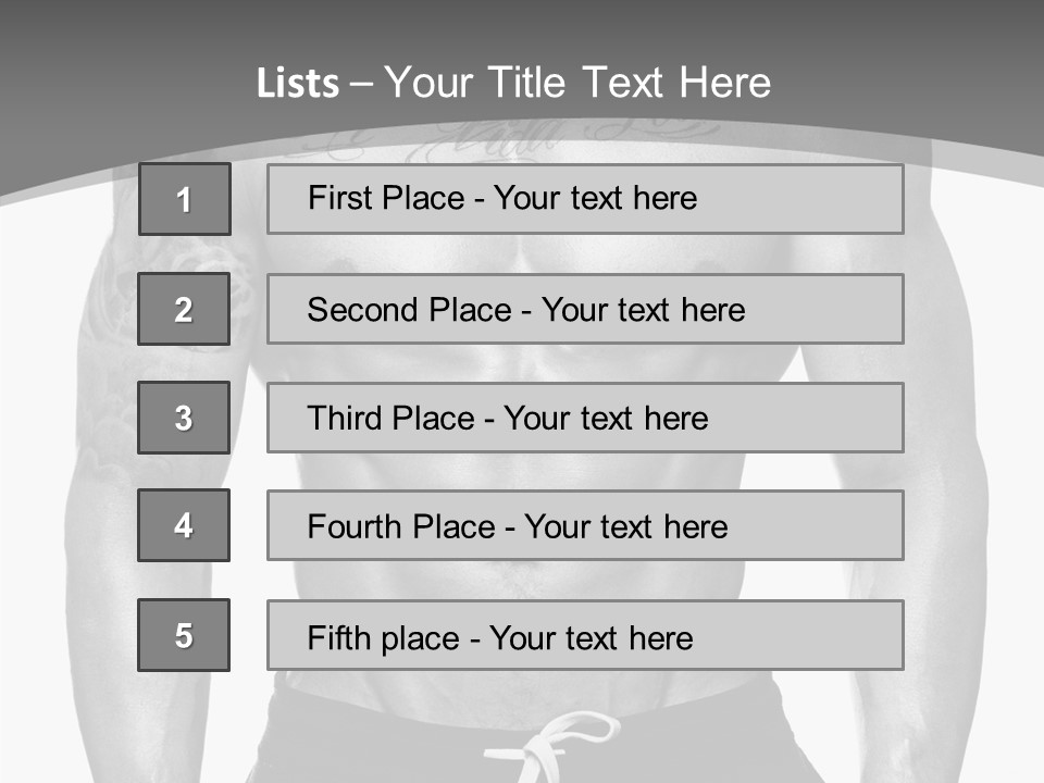 Waist Bodybuilder Muscle PowerPoint Template