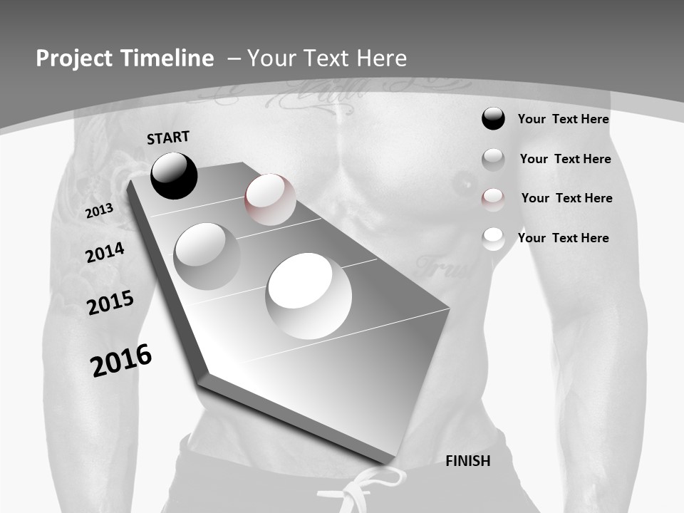 Waist Bodybuilder Muscle PowerPoint Template