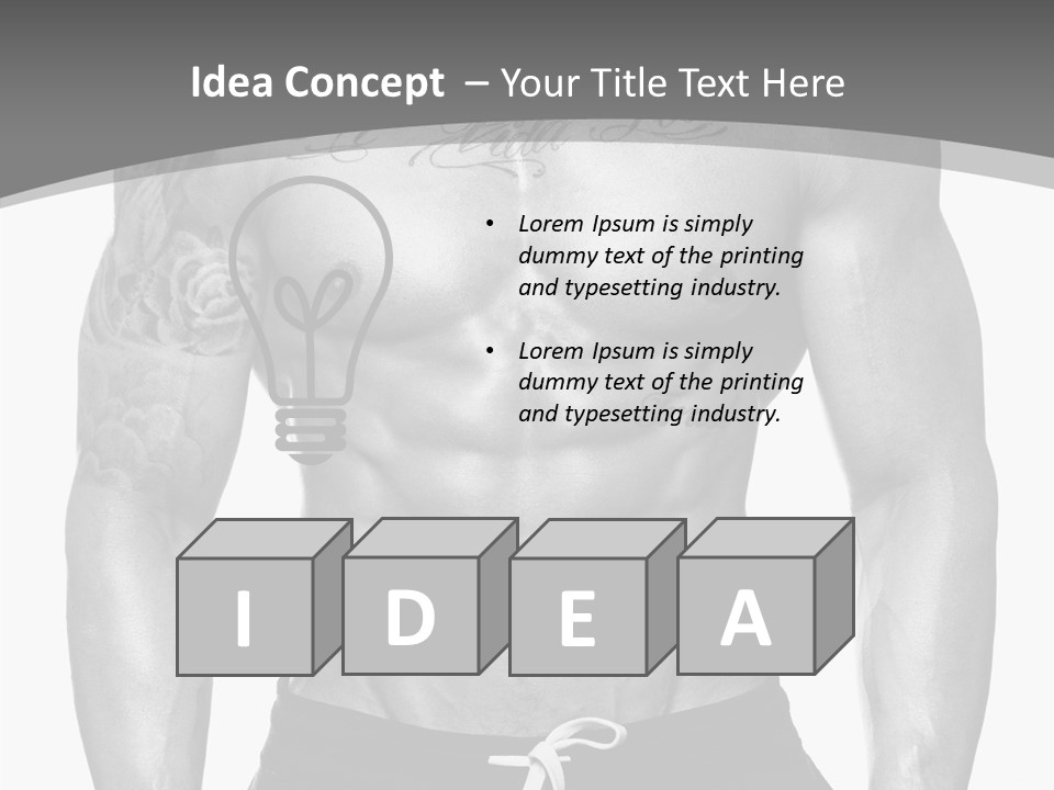 Waist Bodybuilder Muscle PowerPoint Template