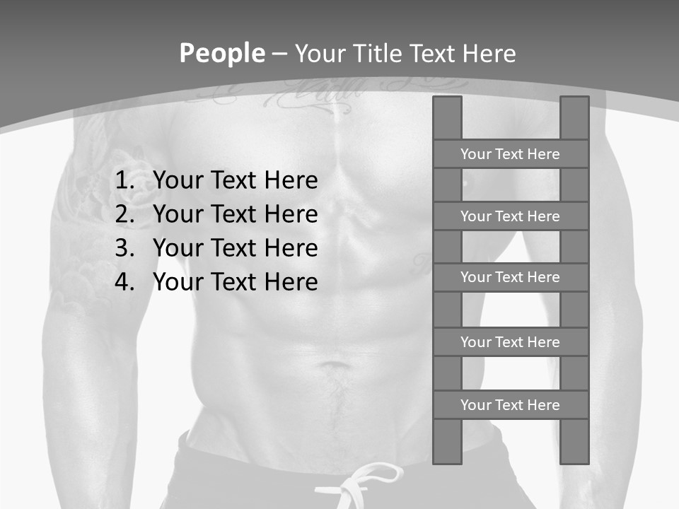 Waist Bodybuilder Muscle PowerPoint Template