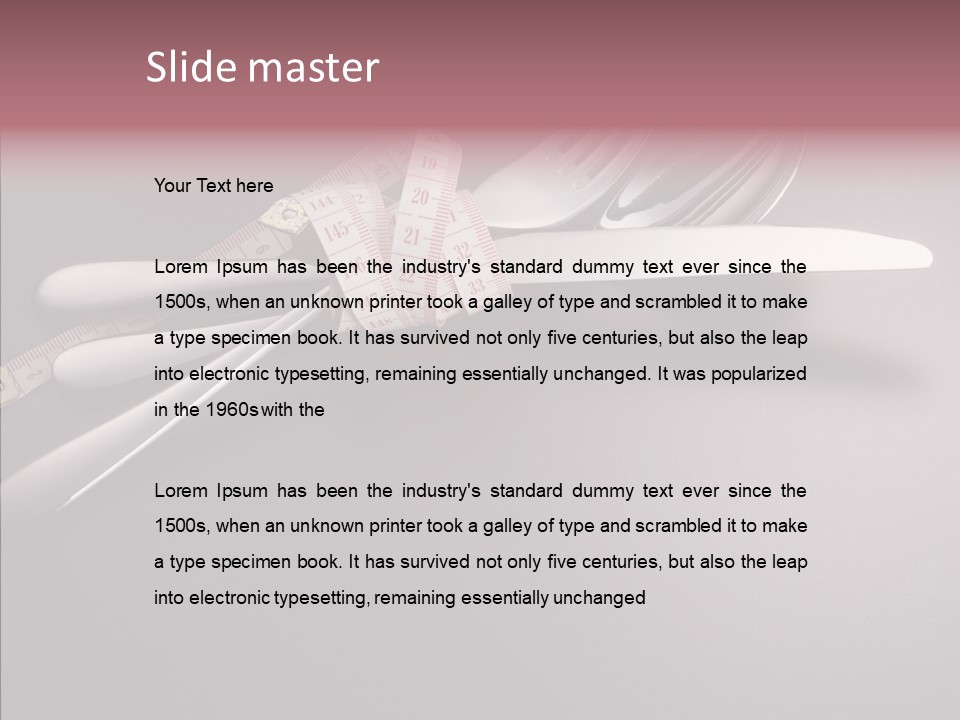 Healthy Lifestyle Table Knife Silver PowerPoint Template