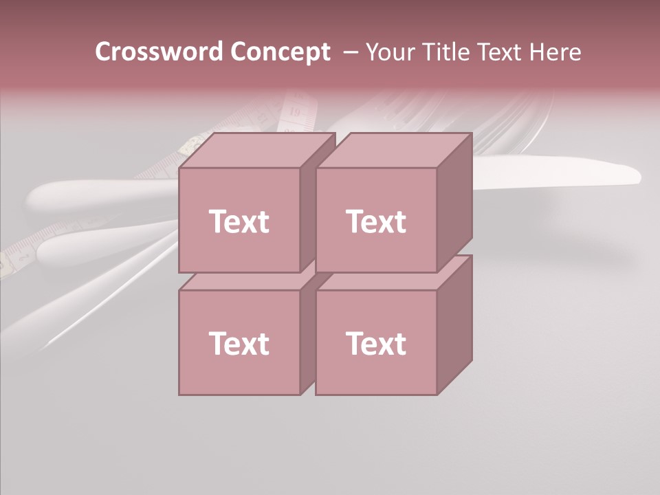Healthy Lifestyle Table Knife Silver PowerPoint Template