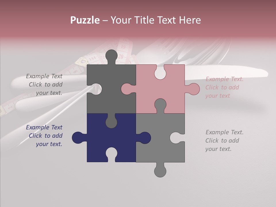 Healthy Lifestyle Table Knife Silver PowerPoint Template