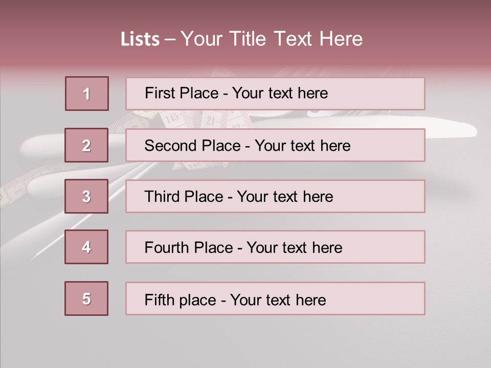 Healthy Lifestyle Table Knife Silver PowerPoint Template