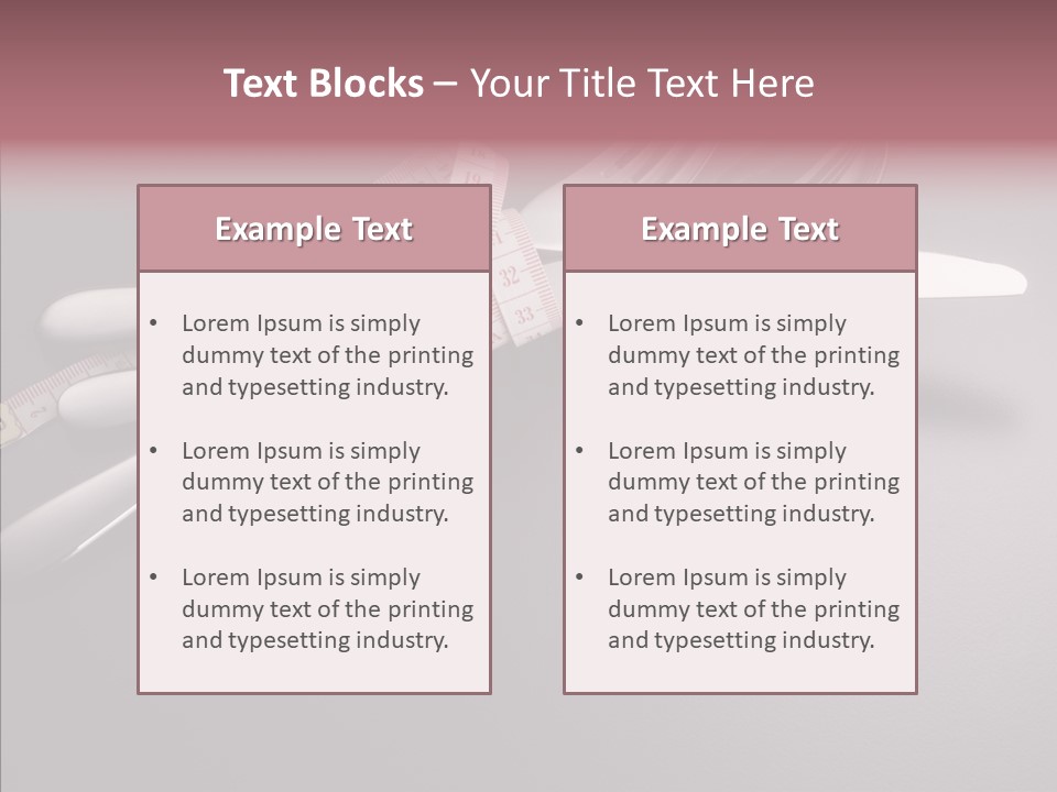 Healthy Lifestyle Table Knife Silver PowerPoint Template