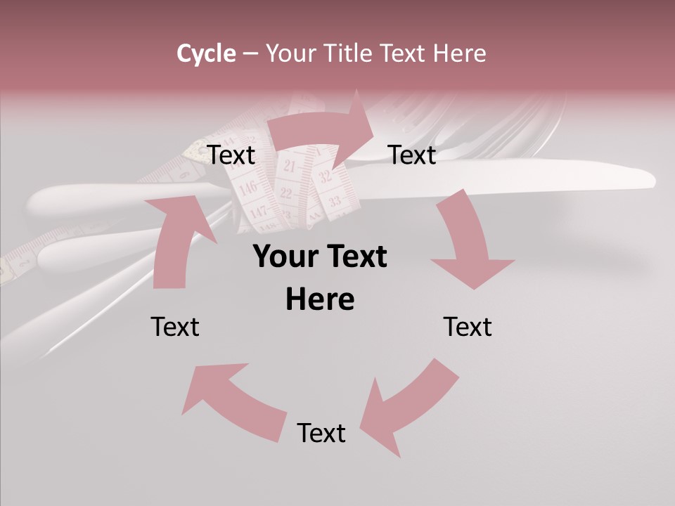 Healthy Lifestyle Table Knife Silver PowerPoint Template