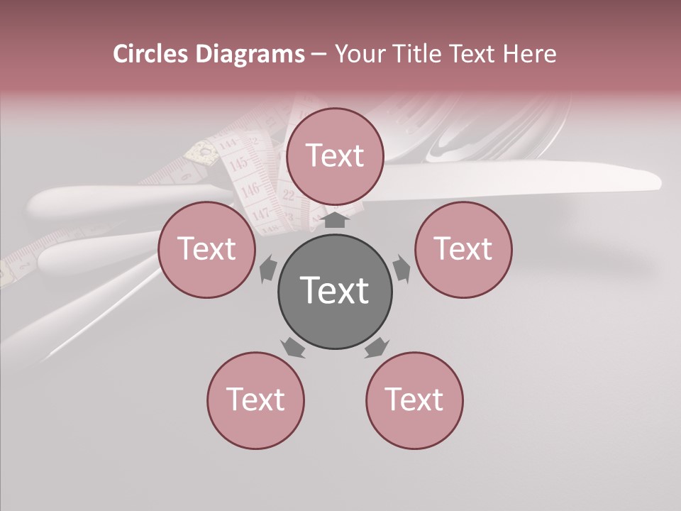 Healthy Lifestyle Table Knife Silver PowerPoint Template