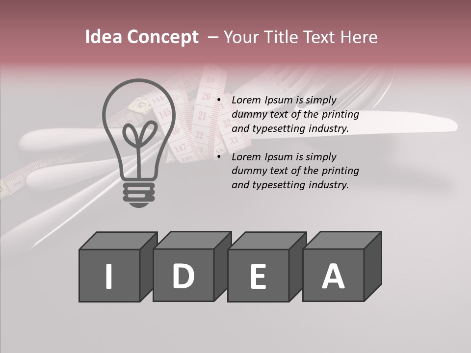 Healthy Lifestyle Table Knife Silver PowerPoint Template