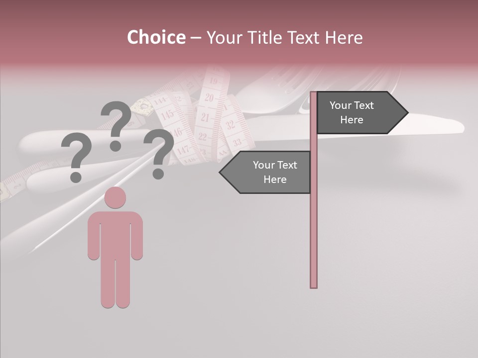 Healthy Lifestyle Table Knife Silver PowerPoint Template