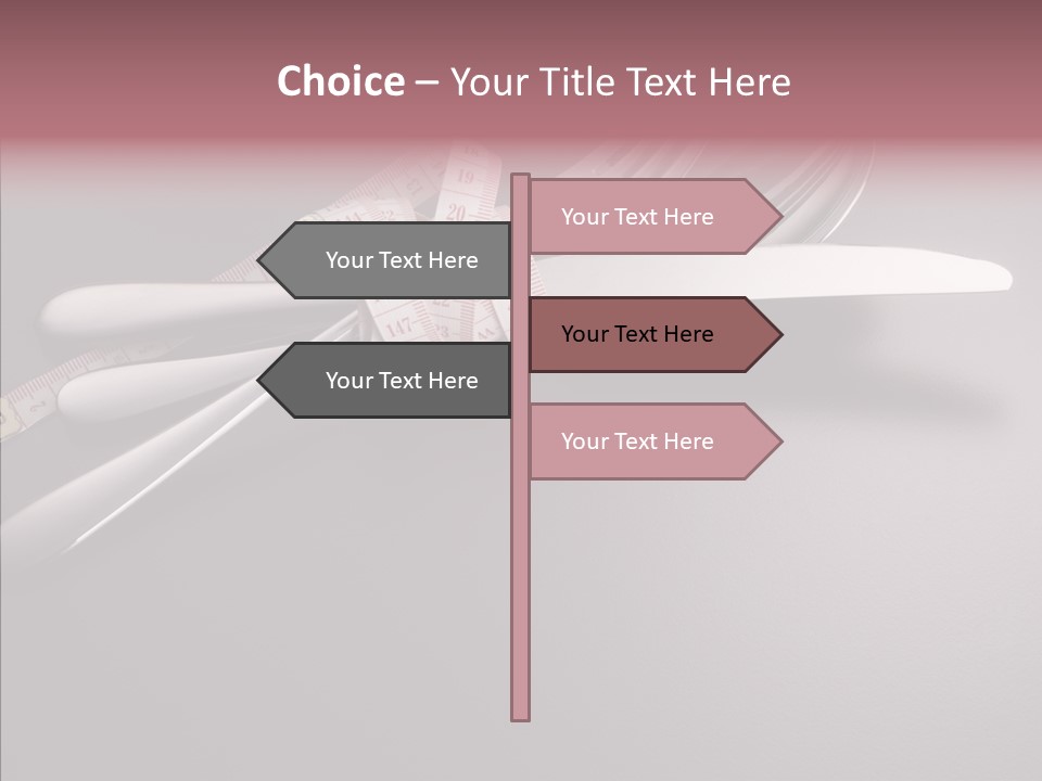 Healthy Lifestyle Table Knife Silver PowerPoint Template