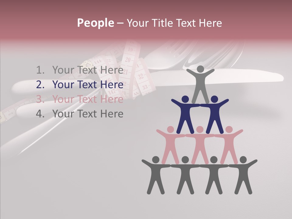 Healthy Lifestyle Table Knife Silver PowerPoint Template