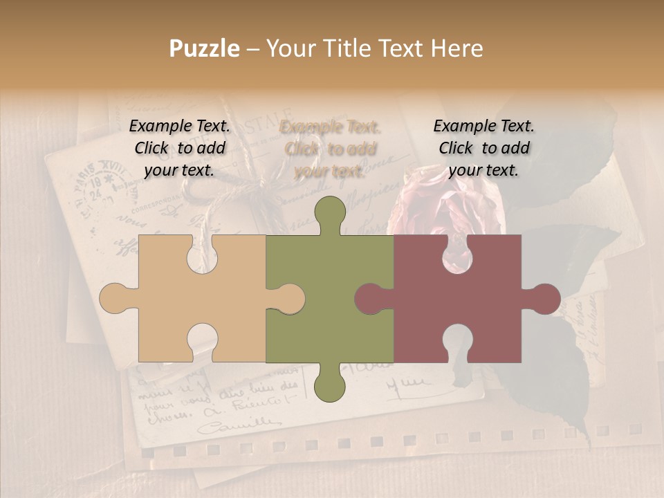 Postage Greeting Paper PowerPoint Template