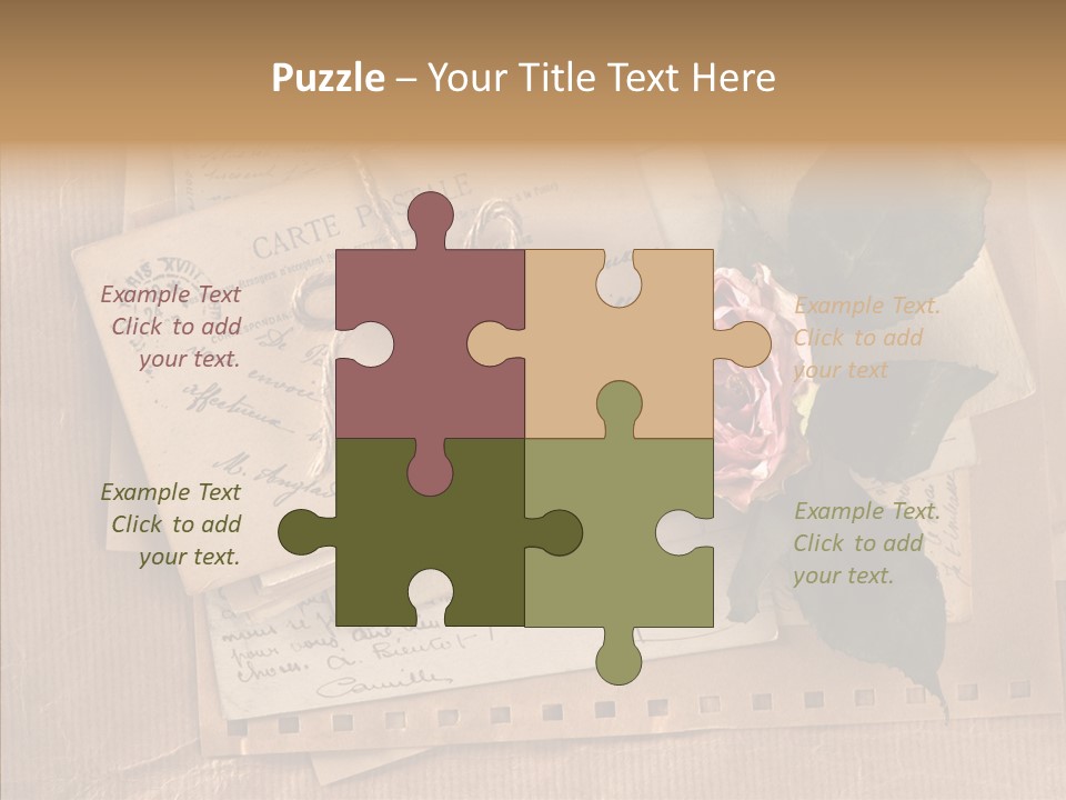 Postage Greeting Paper PowerPoint Template