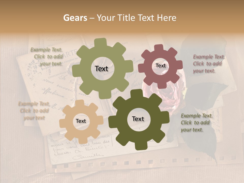 Postage Greeting Paper PowerPoint Template