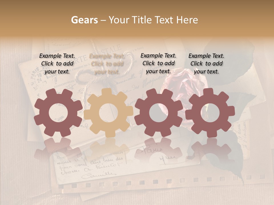 Postage Greeting Paper PowerPoint Template