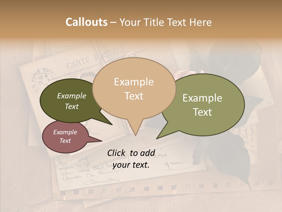 Postage Greeting Paper PowerPoint Template