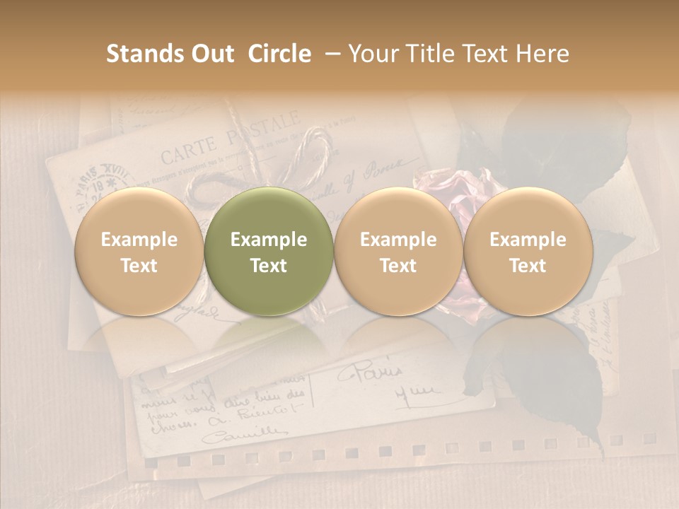 Postage Greeting Paper PowerPoint Template