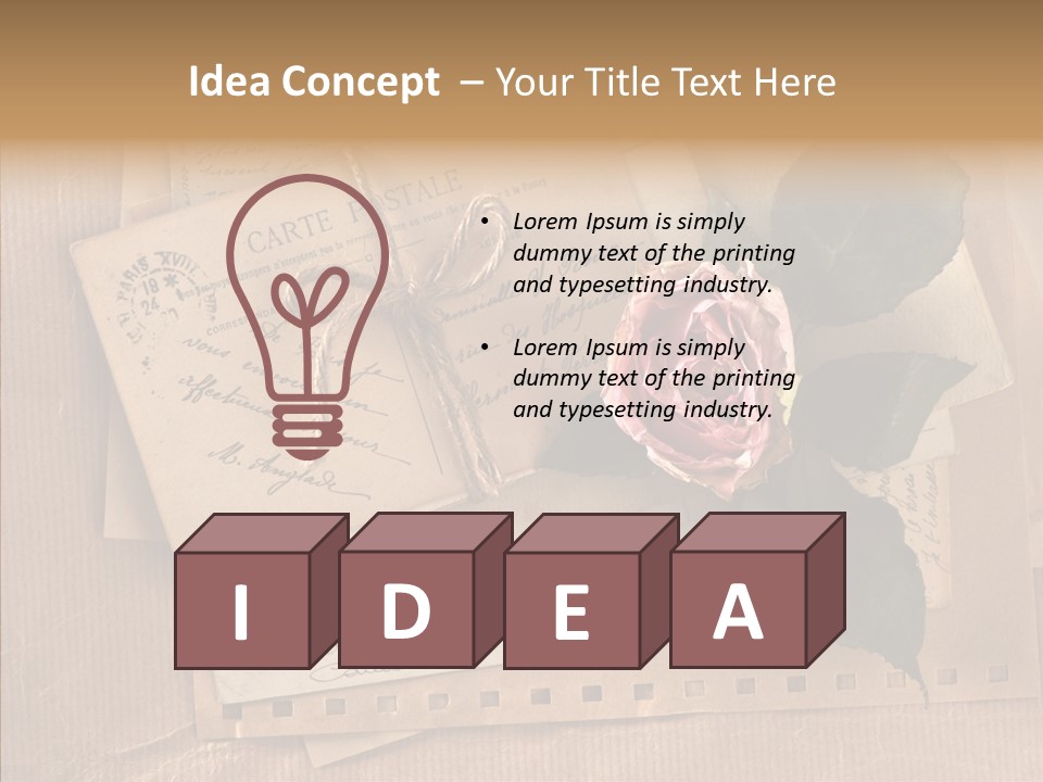 Postage Greeting Paper PowerPoint Template