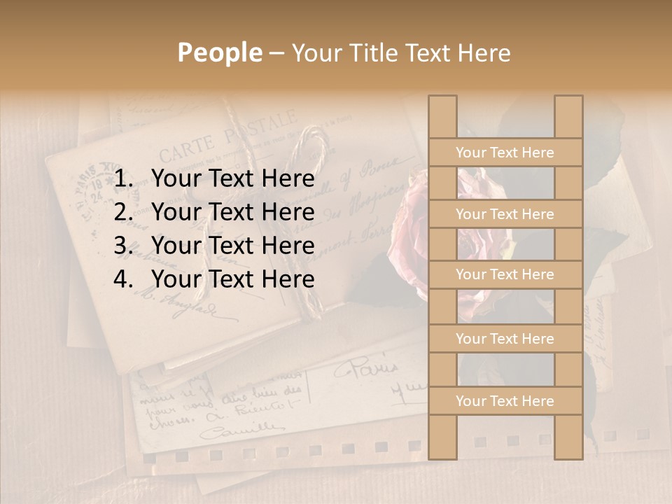 Postage Greeting Paper PowerPoint Template