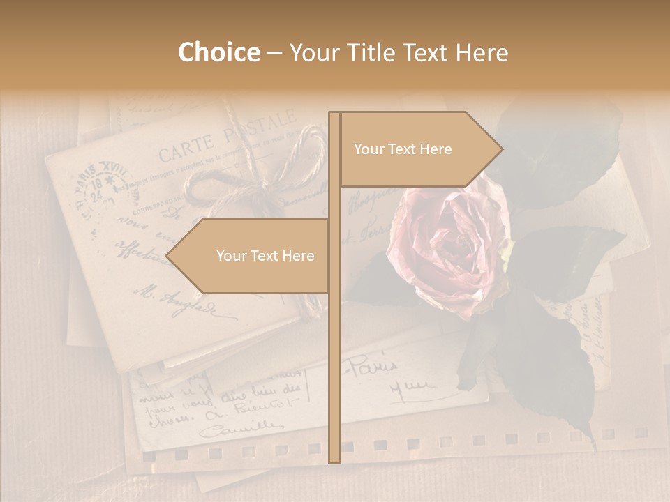 Postage Greeting Paper PowerPoint Template