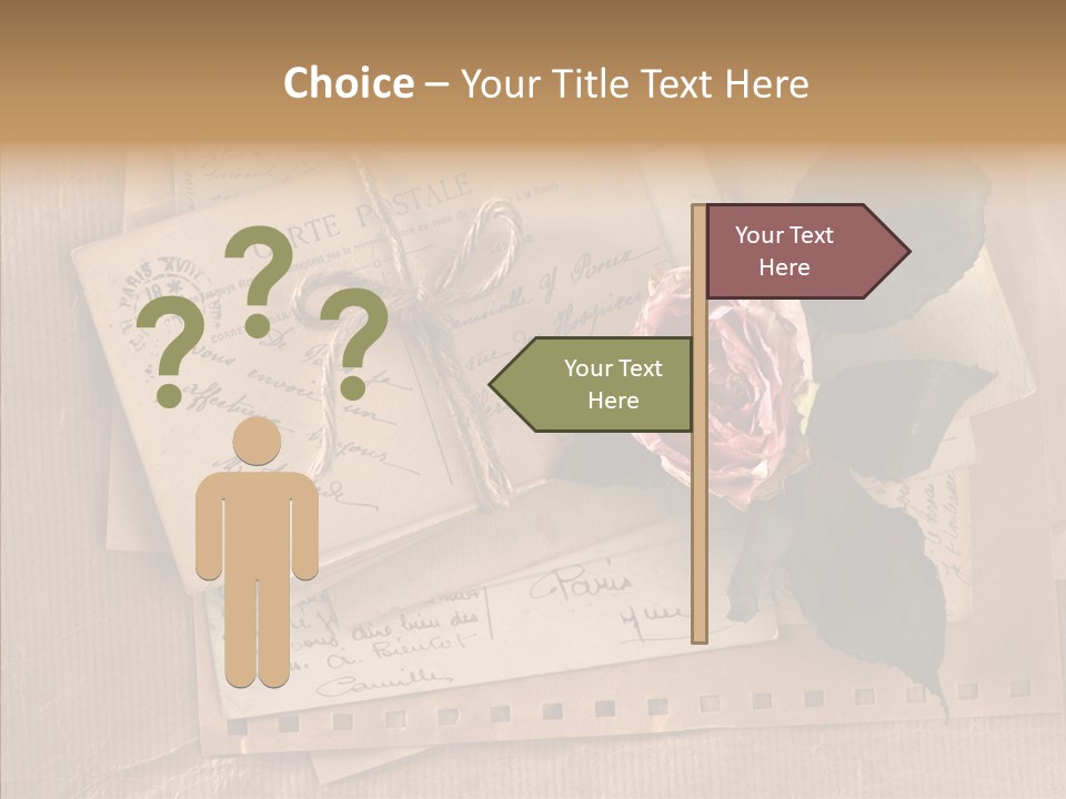 Postage Greeting Paper PowerPoint Template