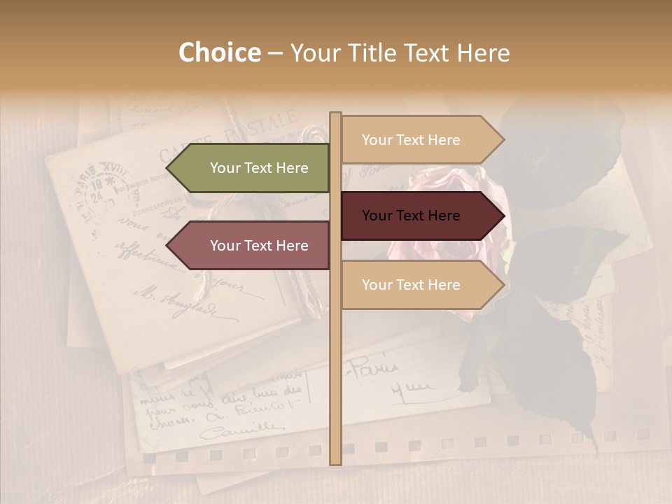 Postage Greeting Paper PowerPoint Template