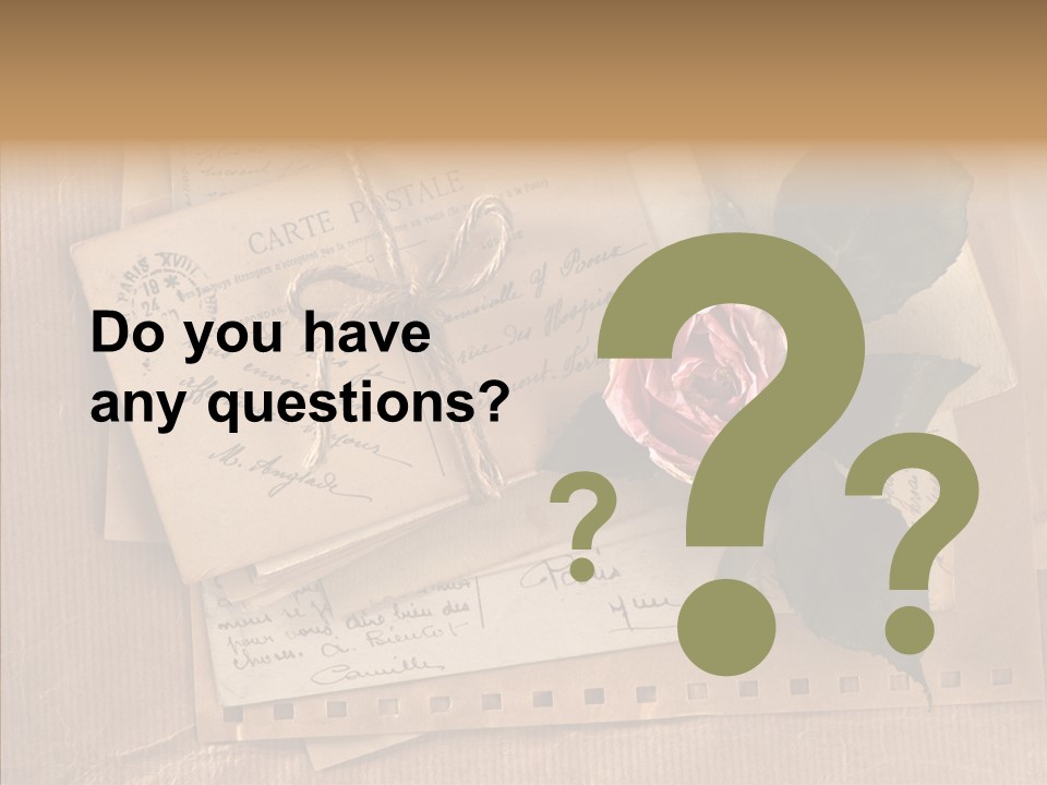 Postage Greeting Paper PowerPoint Template